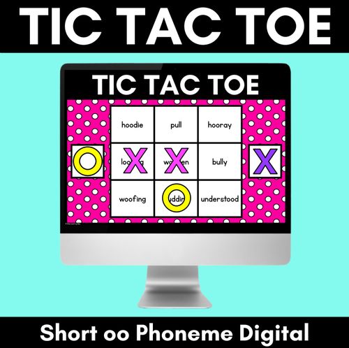 Resource preview 1 for DIGITAL TIC TAC TOE for Short Vowel OO, U - Phonics Activity for PowerPoint