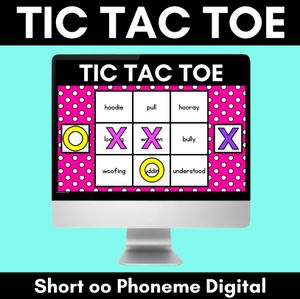 DIGITAL TIC TAC TOE for Short Vowel OO, U - Phonics Activity for PowerPoint