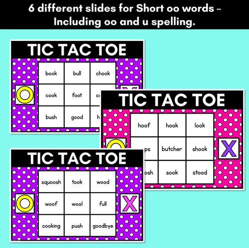 Resource preview 2 for DIGITAL TIC TAC TOE for Short Vowel OO, U - Phonics Activity for PowerPoint