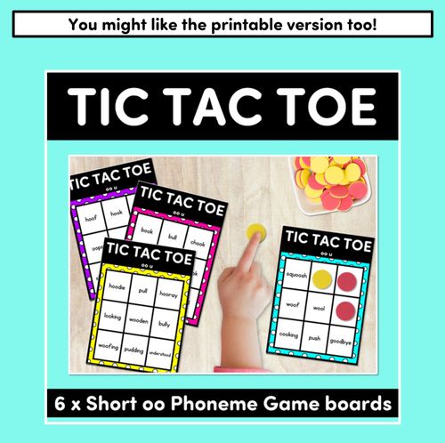 Resource preview 4 for DIGITAL TIC TAC TOE for Short Vowel OO, U - Phonics Activity for PowerPoint