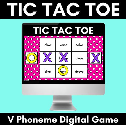 Resource preview 1 for DIGITAL TIC TAC TOE for Consonant Phoneme V, VE - Phonics Activity for PowerPoint