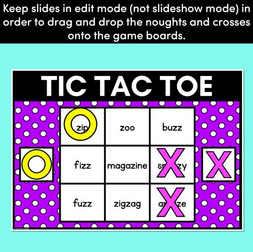 Resource preview 3 for DIGITAL TIC TAC TOE for Consonant Phoneme Z, ZZ - Phonics Activity for PowerPoint