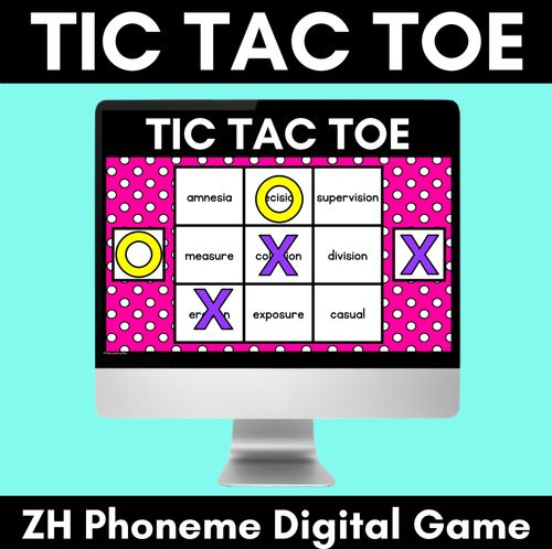 Resource preview 1 for DIGITAL TIC TAC TOE for Consonant Phoneme ZH, SI, S - Phonics Activity for PowerPoint