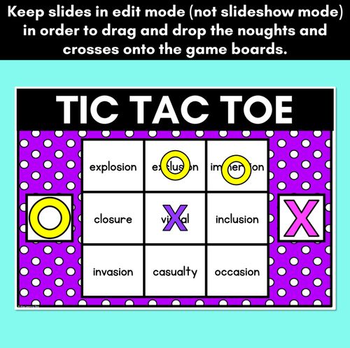 Resource preview 4 for DIGITAL TIC TAC TOE for Consonant Phoneme ZH, SI, S - Phonics Activity for PowerPoint