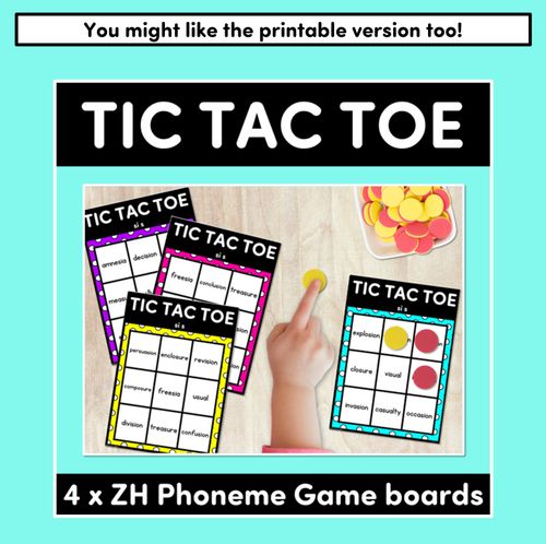 Resource preview 2 for DIGITAL TIC TAC TOE for Consonant Phoneme ZH, SI, S - Phonics Activity for PowerPoint