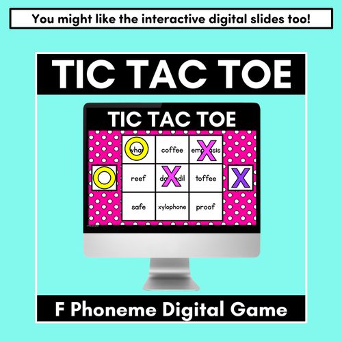 Resource preview 5 for TIC TAC TOE GAME for Consonant Phoneme F, FF, PH - No Prep Phonics Game