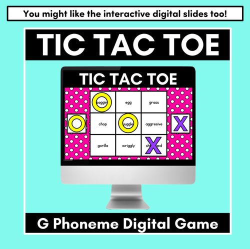 Resource preview 5 for TIC TAC TOE GAME for Consonant Phoneme G, GG - No Prep Phonics Game