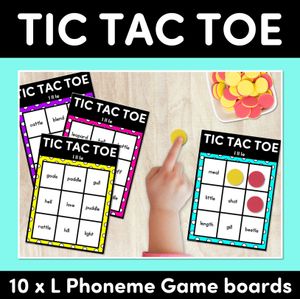 TIC TAC TOE GAME for Consonant Phoneme L, LL, LE - No Prep Phonics Game