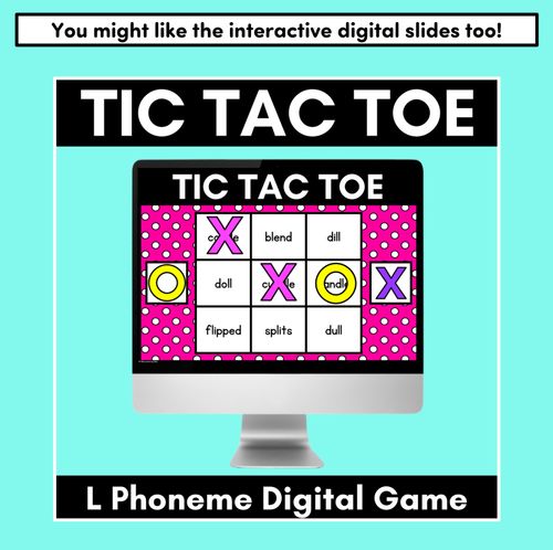 Resource preview 5 for TIC TAC TOE GAME for Consonant Phoneme L, LL, LE - No Prep Phonics Game