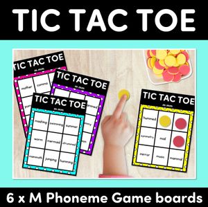 TIC TAC TOE GAME for Consonant Phoneme M, MM - No Prep Phonics Game