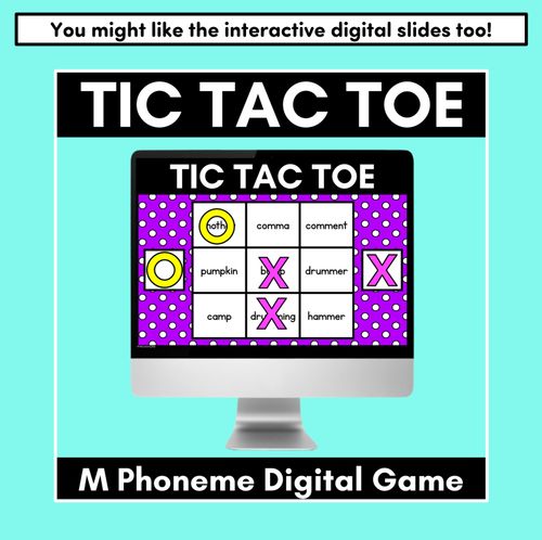 Resource preview 5 for TIC TAC TOE GAME for Consonant Phoneme M, MM - No Prep Phonics Game