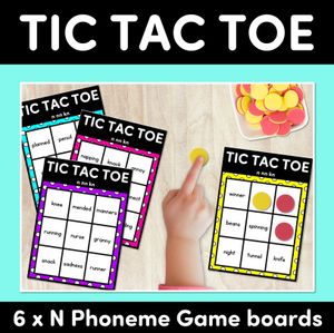 TIC TAC TOE GAME for Consonant Phoneme N, NN, KN - No Prep Phonics Game