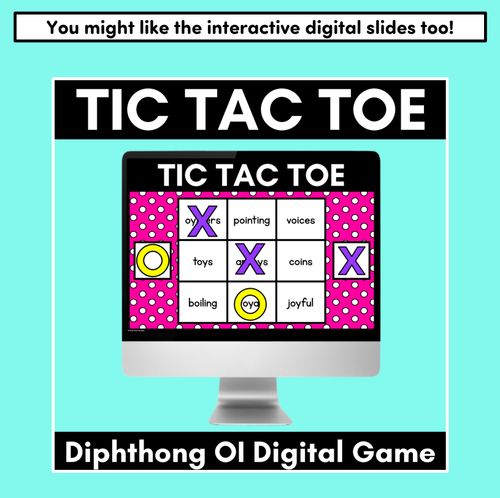 Resource preview 5 for TIC TAC TOE GAME for Diphthong OI OY - No Prep Phonics Game