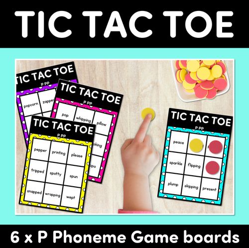 Resource preview 1 for TIC TAC TOE GAME for Consonant Phoneme P, PP - No Prep Phonics Game