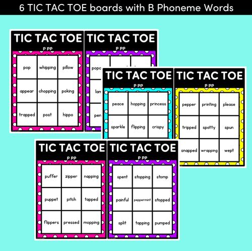 Resource preview 2 for TIC TAC TOE GAME for Consonant Phoneme P, PP - No Prep Phonics Game