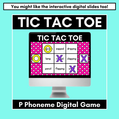 Resource preview 5 for TIC TAC TOE GAME for Consonant Phoneme P, PP - No Prep Phonics Game