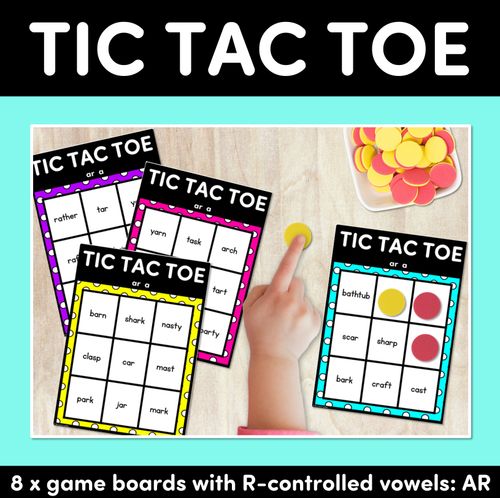 Resource preview 1 for TIC TAC TOE GAME for R-Controlled AR, A - No Prep Phonics Game