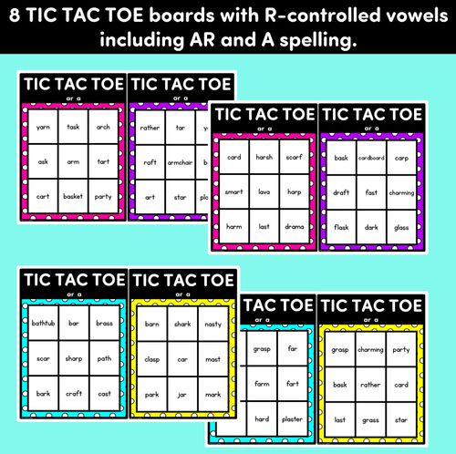 Resource preview 3 for TIC TAC TOE GAME for R-Controlled AR, A - No Prep Phonics Game