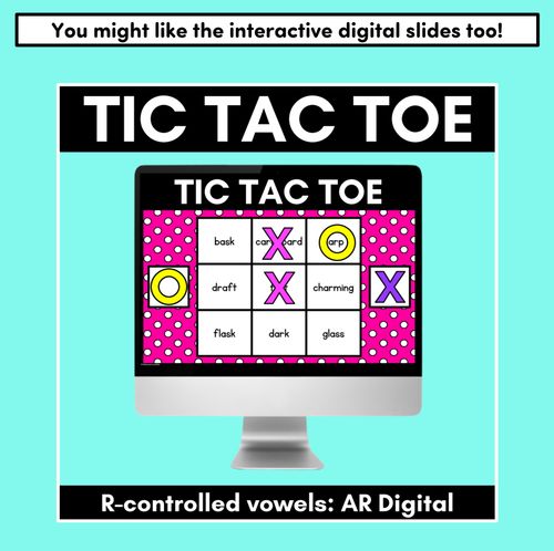 Resource preview 5 for TIC TAC TOE GAME for R-Controlled AR, A - No Prep Phonics Game