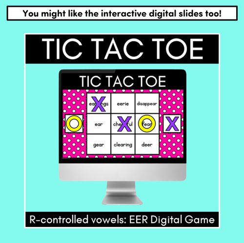 Resource preview 5 for TIC TAC TOE GAME for R-Controlled EER, EAR - No Prep Phonics Game