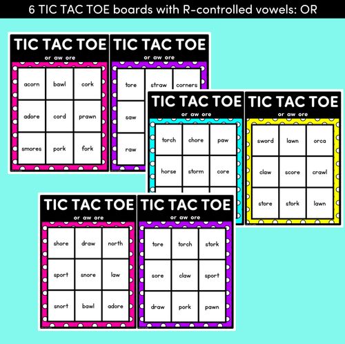 Resource preview 2 for TIC TAC TOE GAME for R-Controlled OR, AW, ORE - No Prep Phonics Game