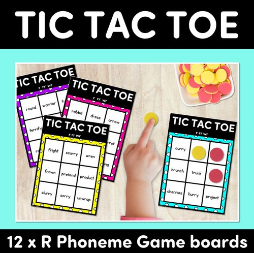 Resource preview 1 for TIC TAC TOE GAME for Consonant Phoneme R, RR, WR - No Prep Phonics Game