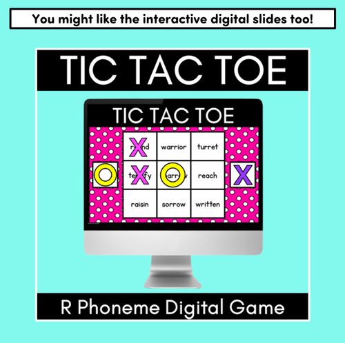 Resource preview 5 for TIC TAC TOE GAME for Consonant Phoneme R, RR, WR - No Prep Phonics Game