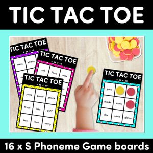 TIC TAC TOE GAME for Consonant Phoneme S, SS, CE, C - No Prep Phonics Game