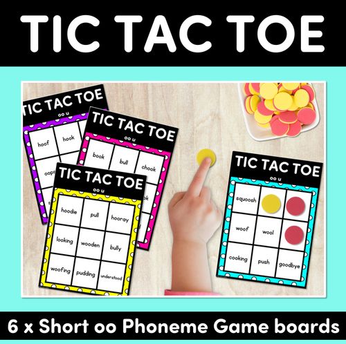 Resource preview 1 for TIC TAC TOE GAME for Short Vowel OO, U - No Prep Phonics Game