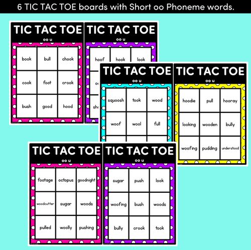 Resource preview 2 for TIC TAC TOE GAME for Short Vowel OO, U - No Prep Phonics Game