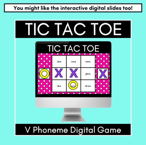 Resource preview 5 for TIC TAC TOE GAME for Consonant Phoneme V, VE - No Prep Phonics Game