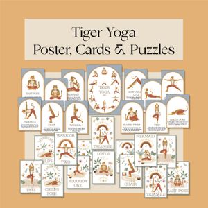 Tiger Yoga- Poster, Cards and Puzzles