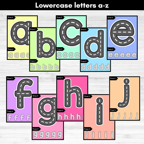 Resource preview 2 for FINE MOTOR TEMPLATES - Drive It Trace It - Alphabet & Numbers