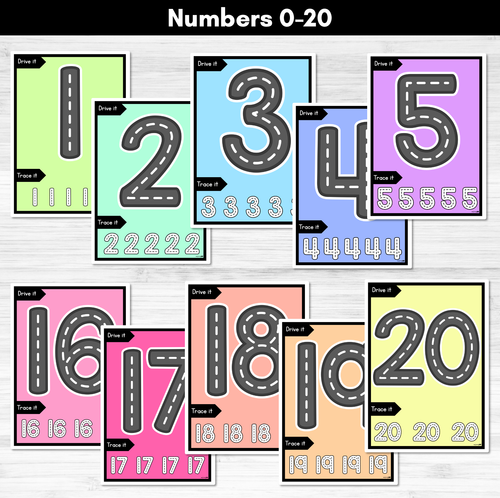 Resource preview 3 for FINE MOTOR TEMPLATES - Drive It Trace It - Alphabet & Numbers