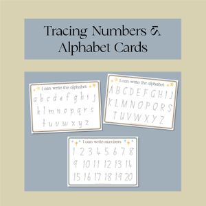 Tracing Numbers and Alphabet Cards