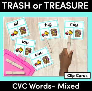 Trash or Treasure Clip Cards - CVC MIXED