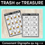 1 for Trash or Treasure Worksheets - CONSONANT DIGRAPHS QU NG X