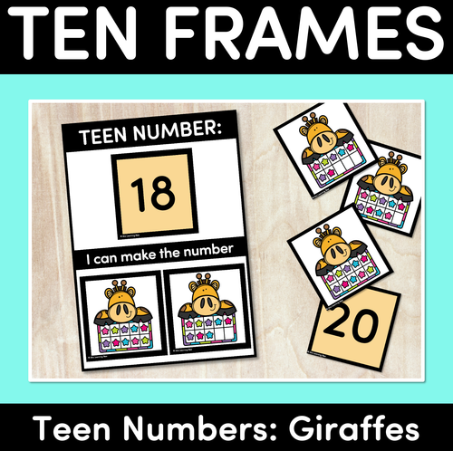 Resource preview 1 for Ten Frames with GIRAFFES: Teen Numbers 11-20