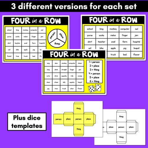 Resource preview 4 for Types of Nouns Game - Person Place or Thing - NO PREP GRAMMAR GAME