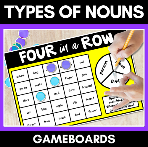 Resource preview 1 for Types of Nouns Game - Person Place or Thing - NO PREP GRAMMAR GAME