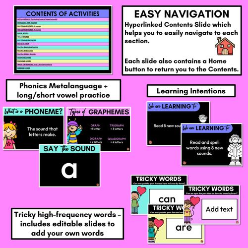 Resource preview 2 for Kindergarten Phonics PowerPoints Set 1 - s a t p i n m g