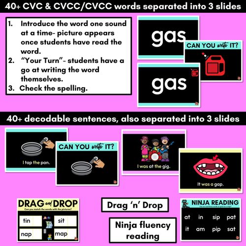 Resource preview 3 for Kindergarten Phonics PowerPoints Set 1 - s a t p i n m g