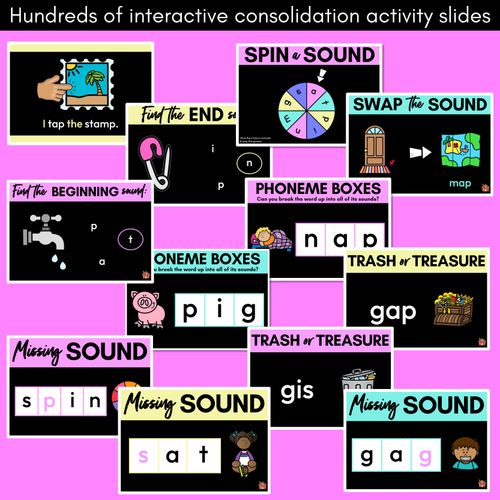 Resource preview 4 for Kindergarten Phonics PowerPoints Set 1 - s a t p i n m g