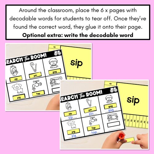 Resource preview 4 for READ THE ROOM - Decodable Words Phonics Activity - CVC Words Set 1