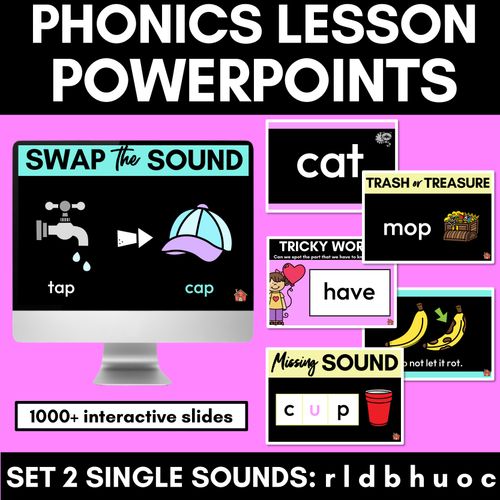 Resource preview 4 for Kindergarten Phonics PowerPoints Bundle - Single Sounds - CVC CCVC CVCC Words