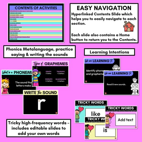 Resource preview 2 for Kindergarten Phonics PowerPoints Set 2- r l d b h u o c