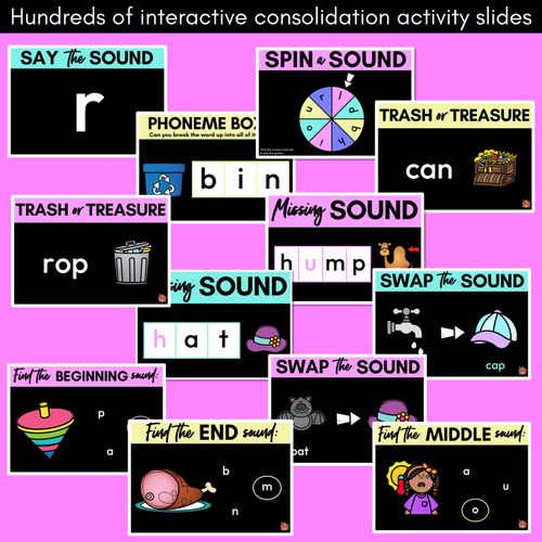 Resource preview 4 for Kindergarten Phonics PowerPoints Set 2- r l d b h u o c