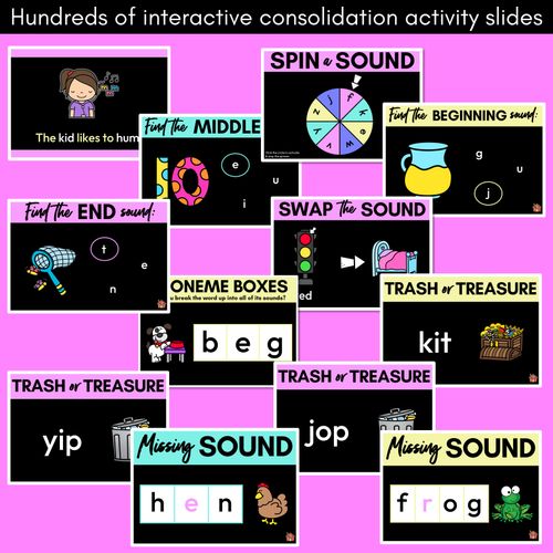 Resource preview 4 for Kindergarten Phonics PowerPoints Set 3- j n f k e v y z