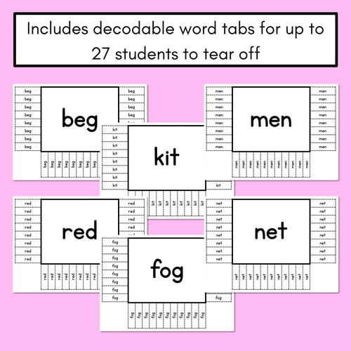 Resource preview 3 for READ THE ROOM - Decodable Words Phonics Activity - CVC Words Set 3