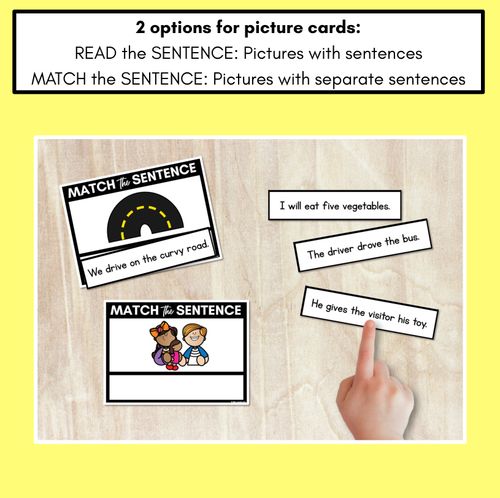 Resource preview 2 for V Phoneme Decodable Sentences - Read & Match
